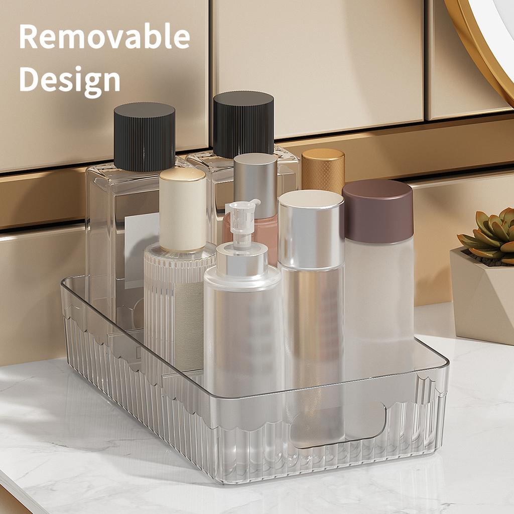 Double Layer Cosmetic Organizer Shelf Multifunctional Plastic Bathroom Shelf Pull Out Cabinet Storage Kitchen Organizer