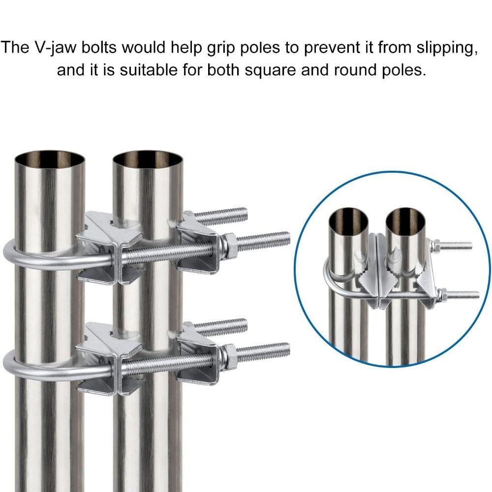 Adjustable Mast Mounting Clamp U-Bolt Fastening Pipe Fixing Clamp Outdoor Use