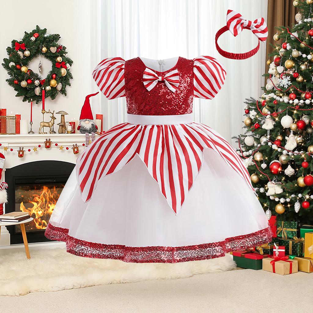 Children's Sequined Christmas Dress, Birthday Party Performance Dress