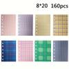 1set/160pcs A7 Color Grid Handbook Replacement Core, Colorful Loose-leaf Inner Page, 6-hole Loose-leaf Replacement Core
