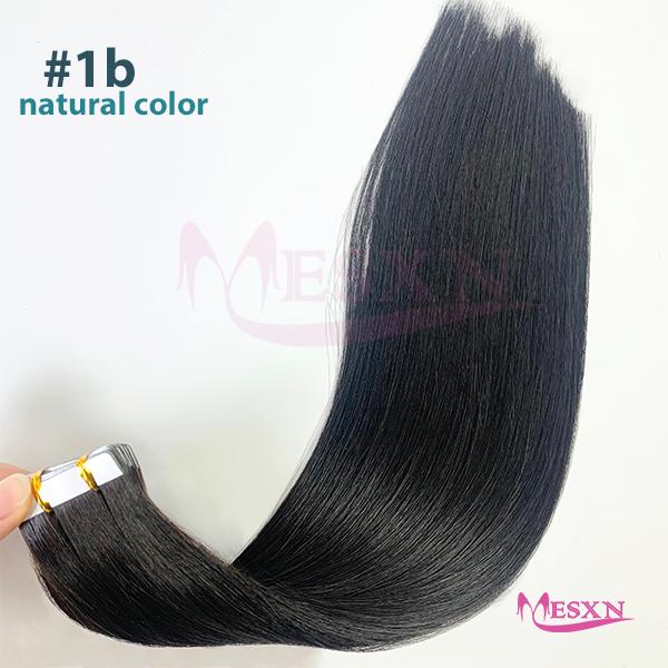MESXN High Quality Tape in Extensions 100% Human Hair Invisible SKin Weft 613 color Adhesive Real Natural Hair For Women