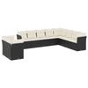 VidaXL Salon de Jardin avec Coussins 10 pcs, Canapés de Terrasse, Ensemble de Meubles de Patio, Mobilier d'Extérieur, Noir 3217856