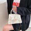 Women's 2024 Lace Embroidery Pearl Crossbody Bag, Chinese-Style Handheld Chain Shoulder Bag
