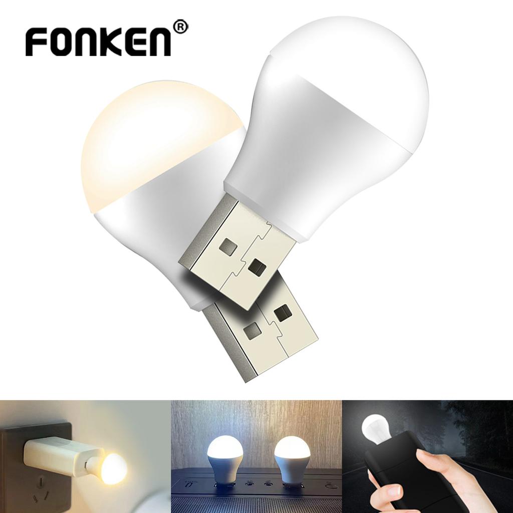 Fonken Portable USB Light Plug Book Light LED Lamp USB Book Lamp LED Eye Protection Light Mini Night Light