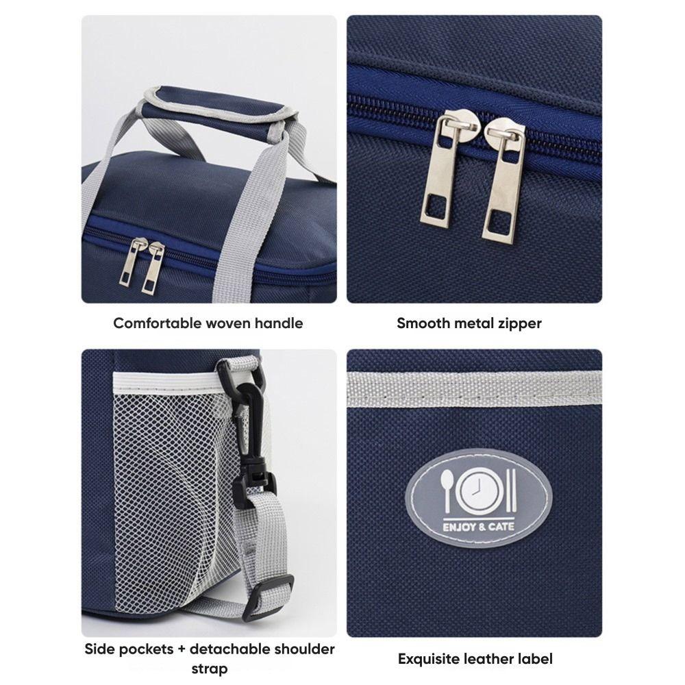 Thermal Large Capacity Lunch Bag Multi-compartment Waterproof Picnic Box Travel Use