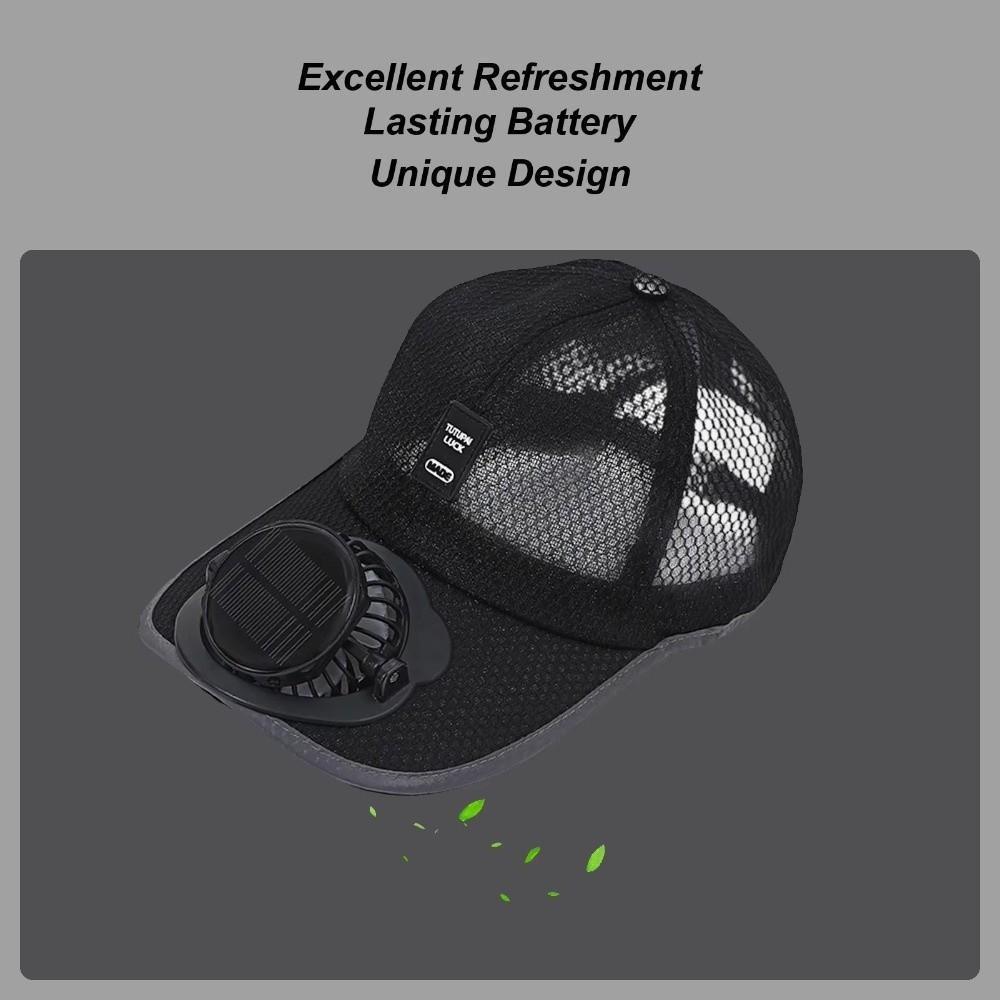 UV Protection Baseball Cap with Fan Sun Protection Breathable Mesh Sun Hat  Outdoor Travel