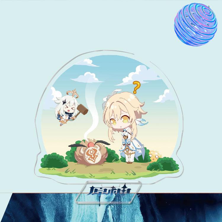 Anime Game Genshin Impact Peripheral Acrylic Cosplay Character Hero Theme Stand Acrylic Figure Stand Model Plate Desk Decor Ornament Gift