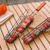 Корзина для гриля кебаба с деревянной ручкой из нержавеющей стали, портативная антипригарная корзина для овощей, креветок, мяса, хот-догов, гриль-барбекю, сетка, инструменты для барбекю