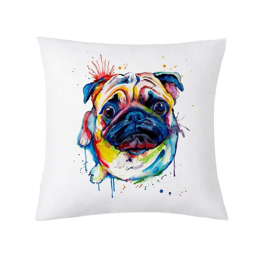 Creative Bulldog Print Pillowcase Office Living Room Car Ornaments Home Pillowcase