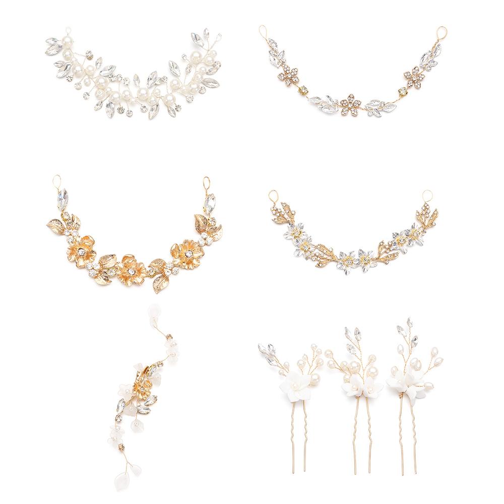 Wedding Decoration Handmade Hair Ornament Crystal Headband Tiara Jewelry Bridal Hairpin Hair Pins
