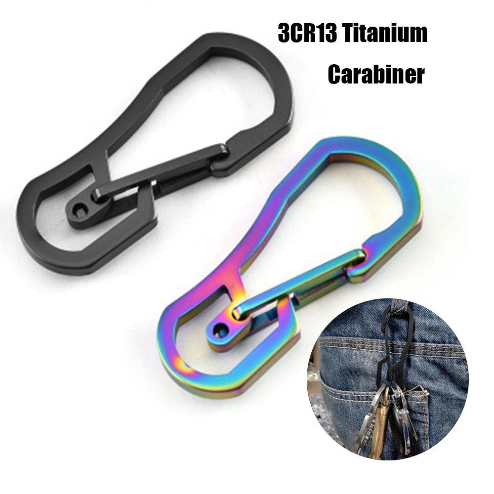 Keyring Hang Buckle Titanium Plating Camping Clip Climbing Carabiner Key Ring Hook Keychain Holder