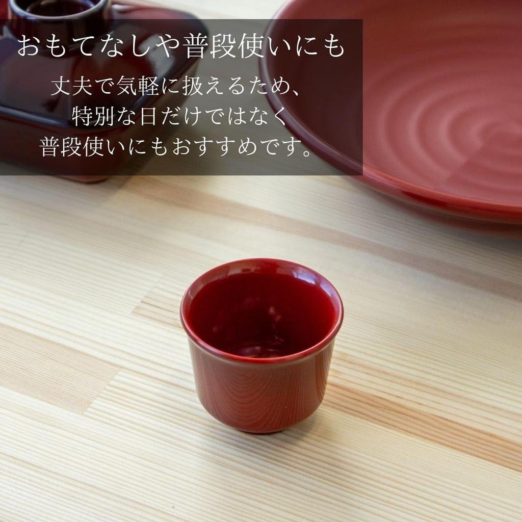 Thunder Group Набор широких чашек Очоко высотой 5 см Меламиновая посуда Коммерческий продукт 12 штук 5,7 см (Чашки для саке), Посуда, похожая на лаковую, безопасная,