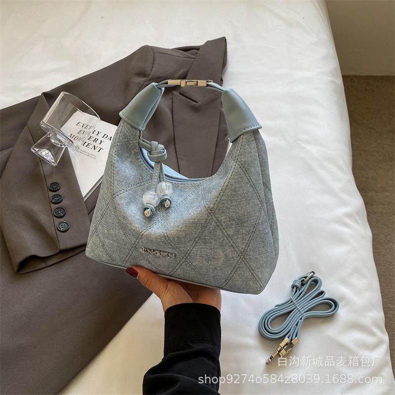 This Year's Popular Handbag Women's 2025 New Trendy Shoulder Bag Foreign Denim Crossbody Bag