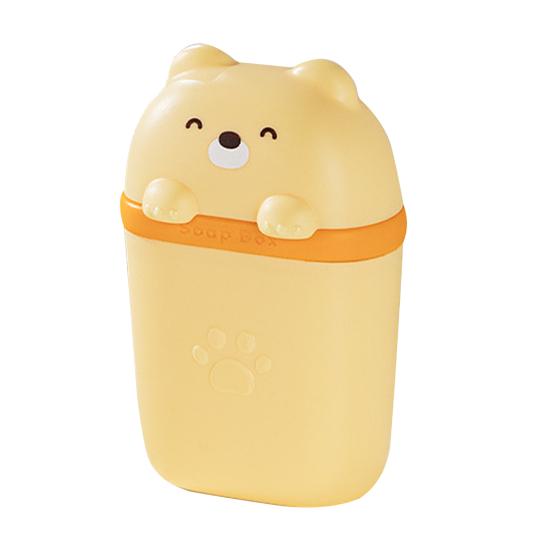 Держатель для мыльницы Портативный Компактный Дизайн Мыльница в виде мультяшного медведя Водонепроницаемый Дорожный