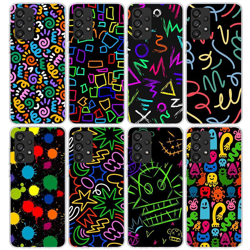 Simple Pattern Graffiti Phone Case For Samsung Galaxy A17 A16 A15 A14 A13 A57 A56 A55 A54 A53 A37 A36 A35 A34 A33 A26 A25 A24 A2