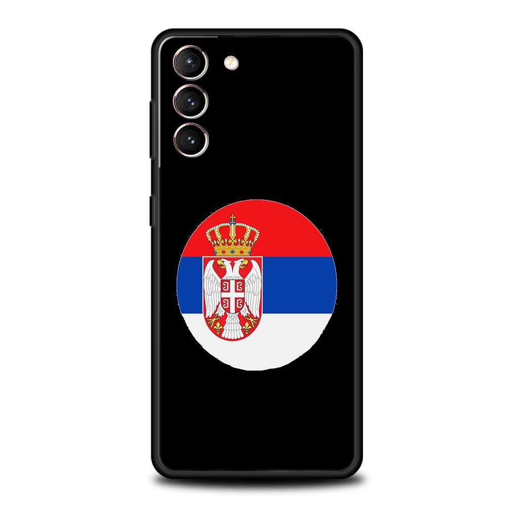 Флаг Сербии Значок Чехол для телефона Для Samsung Galaxy S25 Edge S24 S23 S22 S21 Ultra S20 FE 5G S10 S10E S9 Plus Мягкий ТПУ Чехол