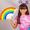 Складной веер Yousheng Rainbow, портативный пластиковый ручной красочный летний охлаждающий вентилятор, украшение для танцевального представления, реквизит для костюмов для вечеринок