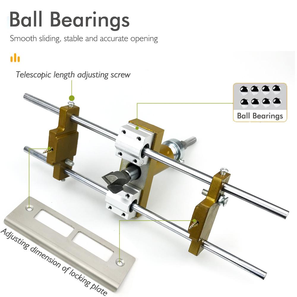 Door Lock Hole Opener Kit - Installing Doors Lock Mortiser for Wooden Doors Mortising Machine Door Lock Installation Mortise Jig