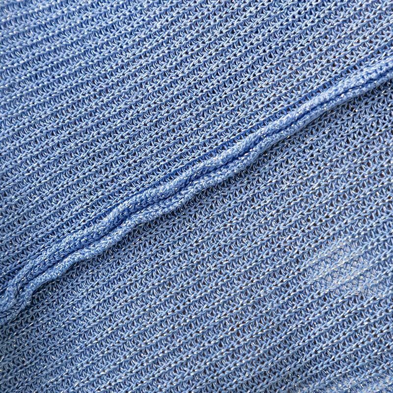 Женская летняя вязаная майка из ледяного шелка с яркой нитью и V-образным вырезом, облегающая майка