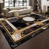 Luxury Black Marble Carpet for Living Room Bedroom Decoration Sofa Large Area Rug Cloakroom Office Fluffy Plush Customizable Mat