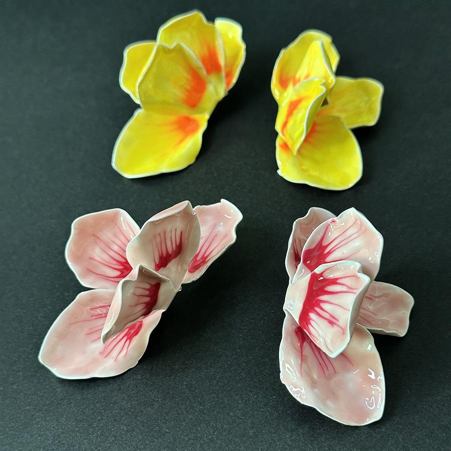 Красочные серьги с эмалью и цветочной глазурью для женщин, европейские и американские индивидуальные преувеличенные романтические ювелирные аксессуары