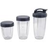 3Pcs Replacement Cups 32 Oz Colossal +24 Oz Tall +18oz Small Cup+3 Lids For Nutribullet Fruit Juicer Parts Kitchen Appliance Bottle