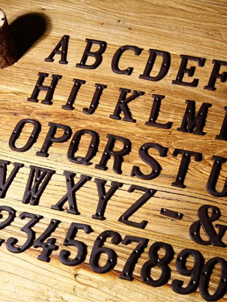Чугунные Металлические Цифры Буквы DIY Табличка на Дверь Адресный Знак Номер Дома