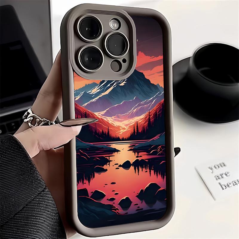 Силиконовый чехол для телефона с изображением горного озера для IPhone 16 15 14 11 12 13 Pro XS Max Мягкая крышка 7 8 Plus X XR SE 2020 2022 Funda