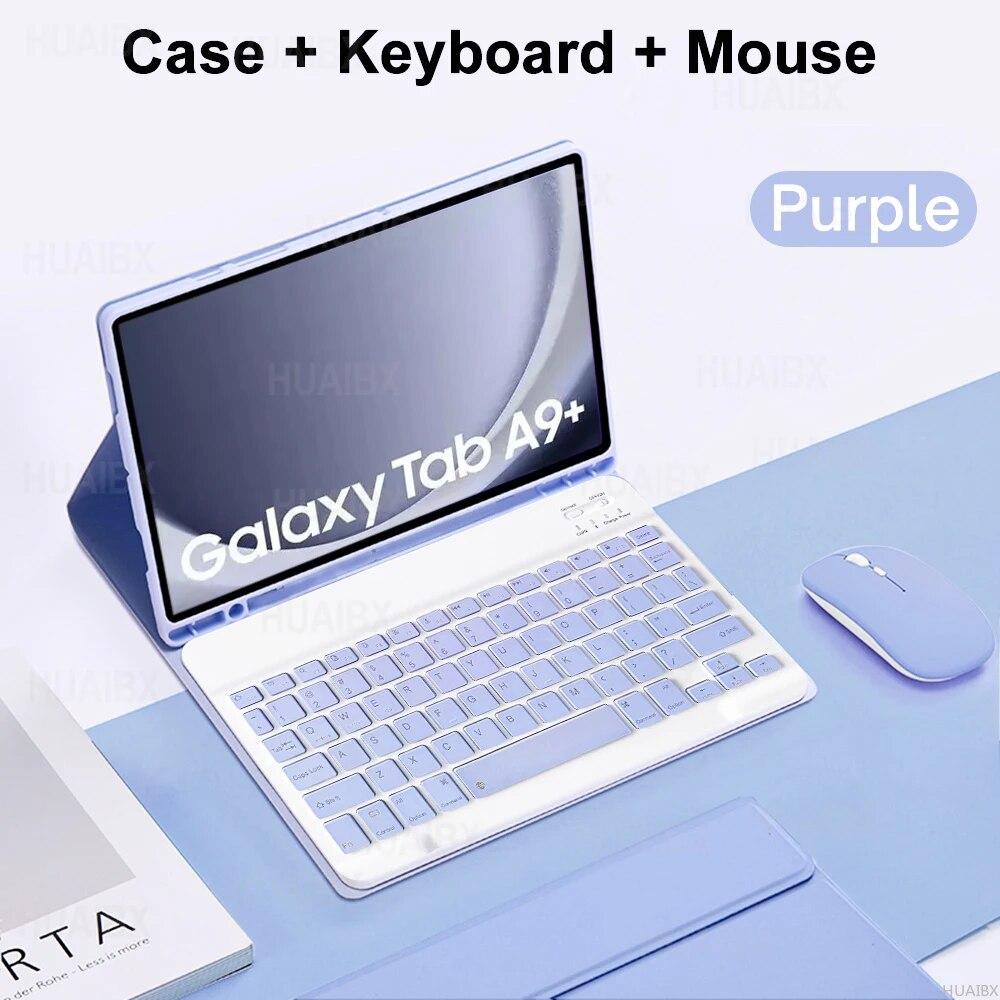 Keyboard Case for Galaxy Tab A9 Plus 11 Inch, Detachable Bluetooth Keyboard Cover for Samsung Tab A9 Plus SM-X210N/X216B Leather Case