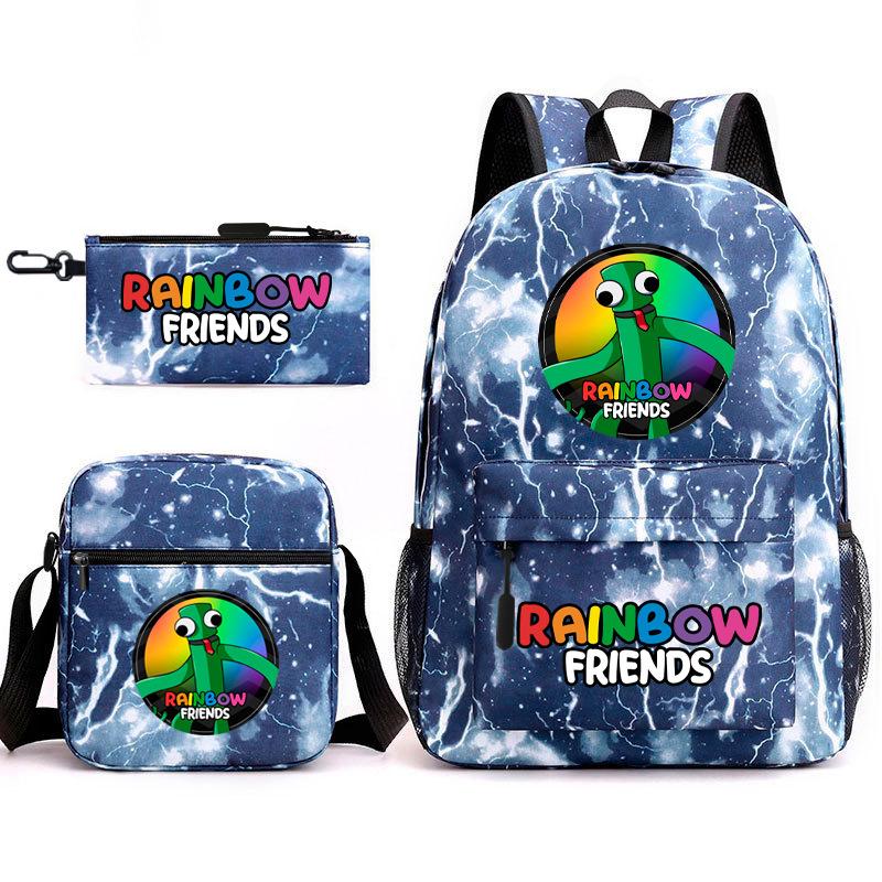 Рюкзак Rainbow Friends для игры Rainbow Friends, школьный рюкзак для начальной школы, набор из трех предметов