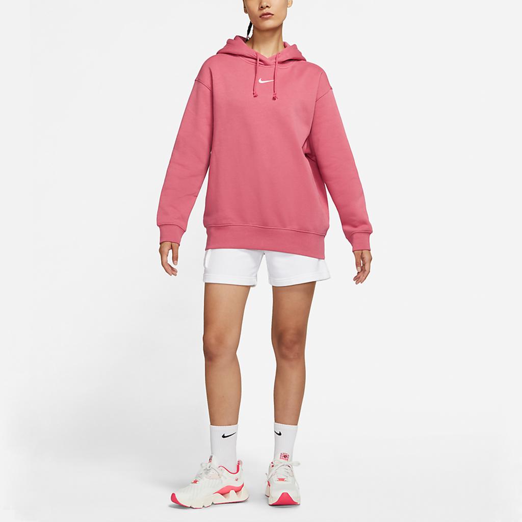 Nike Sports Casual Pullover Fleece Hoodie Women Tops Rose-Red DJ7669-622