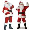 7 шт./компл. роскошный рождественский мужской костюм Санта-Клауса, комплект для взрослых, костюм Санта-Клауса