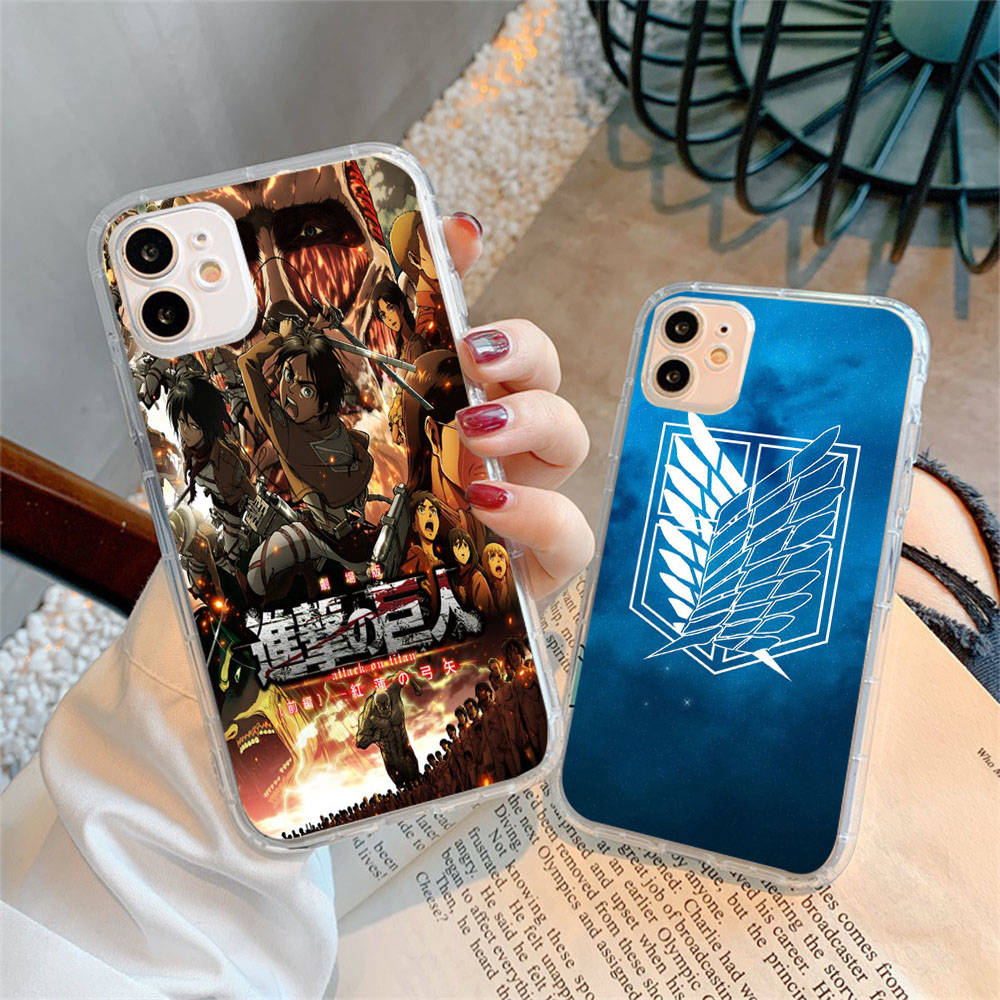 Чехол для Samsung A04 A14 A23 A34 A54 M23 M33 M52 M53 Realme 10 9 C30S C35 C55 VIVO Y02S Y21 Y51 X80 Pro Прозрачный чехол WI54 Аниме Атака титанов