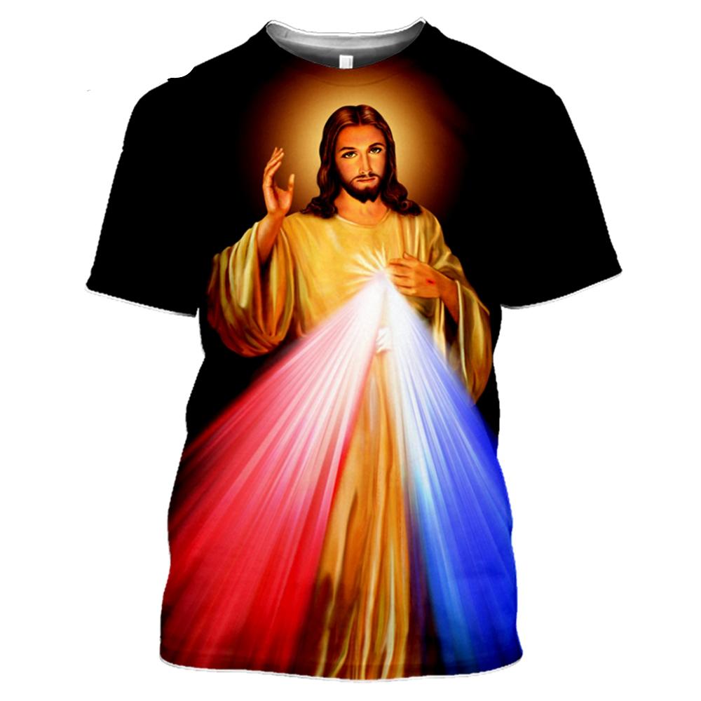 Anime Dieu 3D Impression T-shirt Jésus Décontracté Streetwear Hommes Harajuku Mode Camisetas Hombre Haut À Col Rond T-shirts… Voir plus