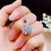 2 Carat Eight Hearts And Eight Arrows Plated Pt950 Full Diamond Simulation High Carbon Diamond Opening Ring Women, Pendant Necklace