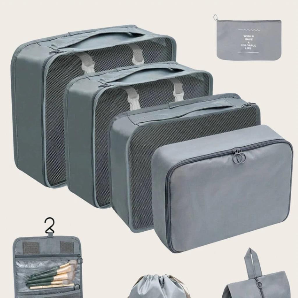 8 шт. Дорожная сумка для хранения Чемодан для хранения Багаж Одежда Сортировочный органайзер Набор Портативный гардероб Багаж Одежда Обувной мешочек