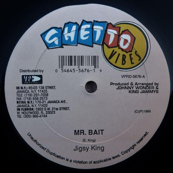 12-дюймовая пластинка JIGSY KING Mr. Приманка VPRD5676 Ghetto Vibes 1995 US Reggae Ska Dub Б/у