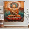 Kitchen Curtain for Children's Room Dimly Lighted Buddha Blackout Curtains In the Living Room Decoration Partition Blind Curls