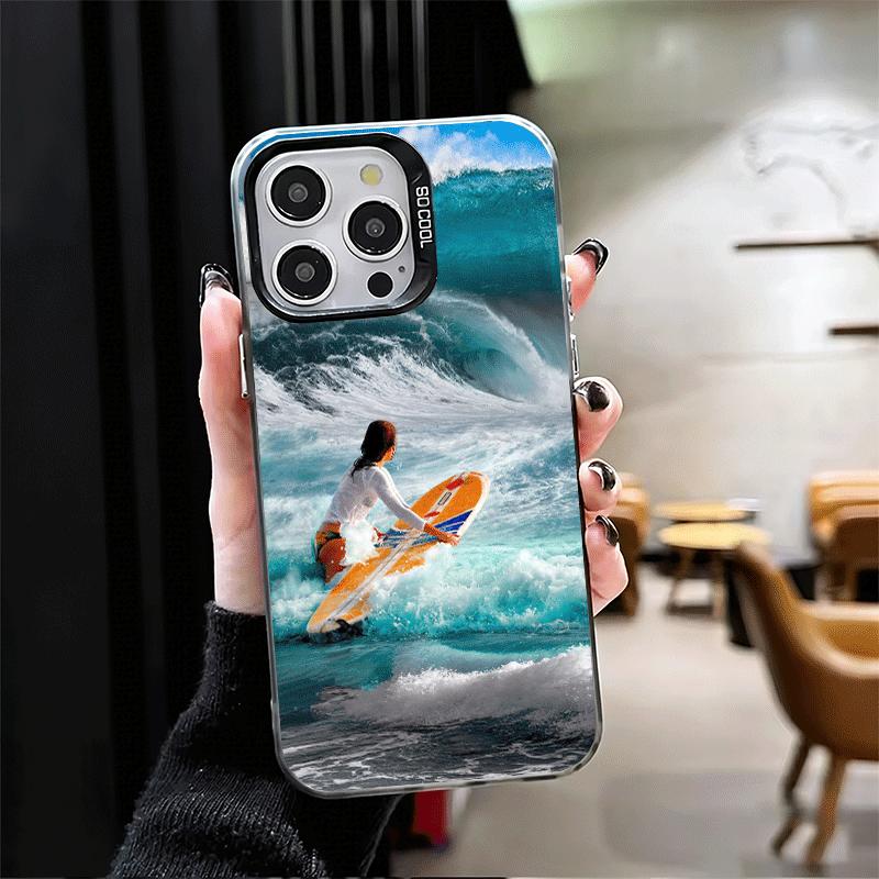 Чехол для телефона Surfboard Surfing Surf Summer Мягкий для iPhone 15 16 17 Pro Max 17Air 16E 14 Plus 13 12 Mini Ударопрочный Задняя Крышка She