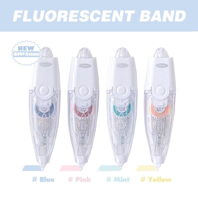 1pcs Fluorescent Band Color Correction Tape 5mm*6m for Spot Point Highlighting Office School A7604