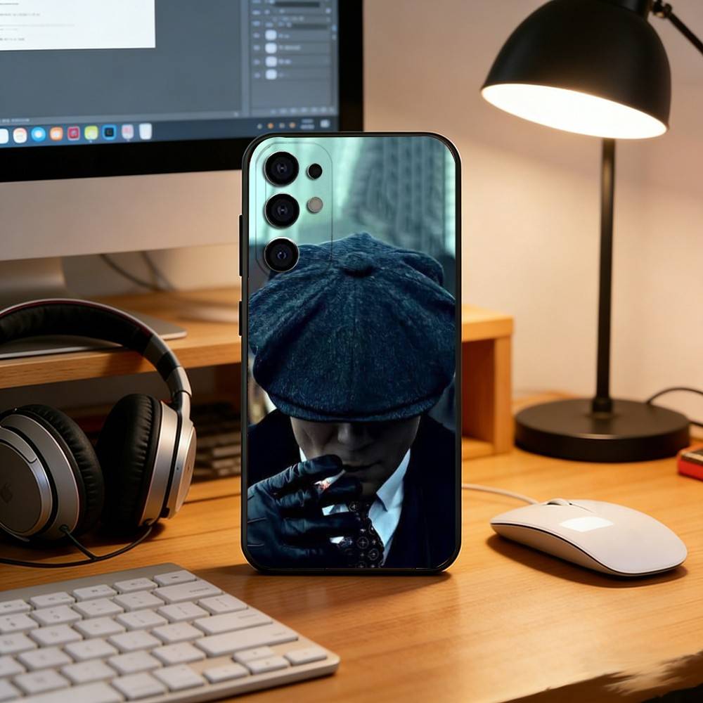 Tommy Shelby Phone Case Black Silicone Soft For Samsung S25,S24,S21,S22,S23,S30,Ultra,S20,Plus,Fe,Lite