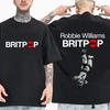 Летняя мода 2026 Модная футболка Хип-хоп Винтажный топ Робби-Уильямс BRITPOP Тур 2026 Футболка Мужская Женская Харадзюку Короткий рукав Круглый вырез Повседневная рубашка