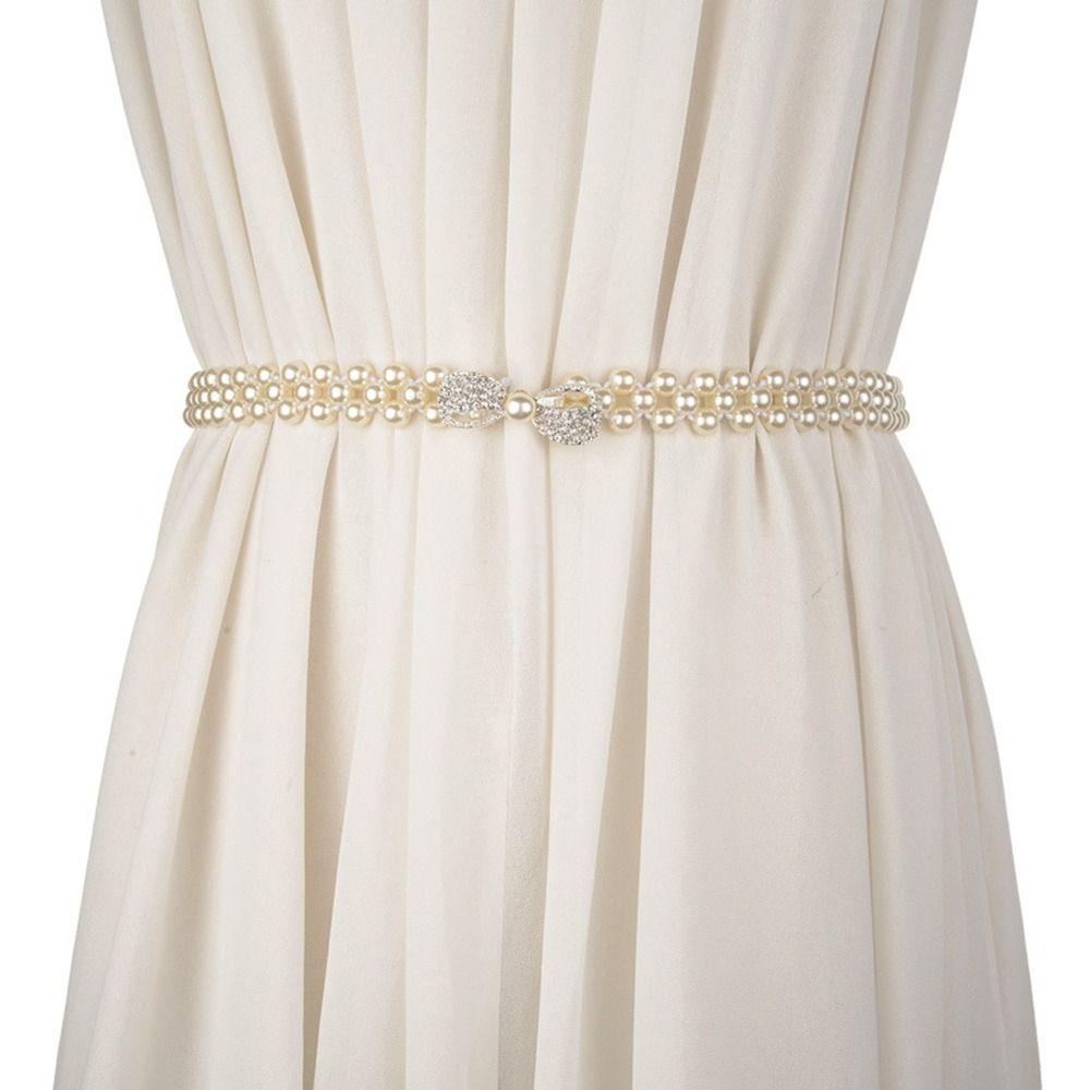 Одежда Принадлежности Жемчужный Пояс Свитер Декоративная Бриллиантовая Поясная Цепочка Новый Эластичный Пояс Женский