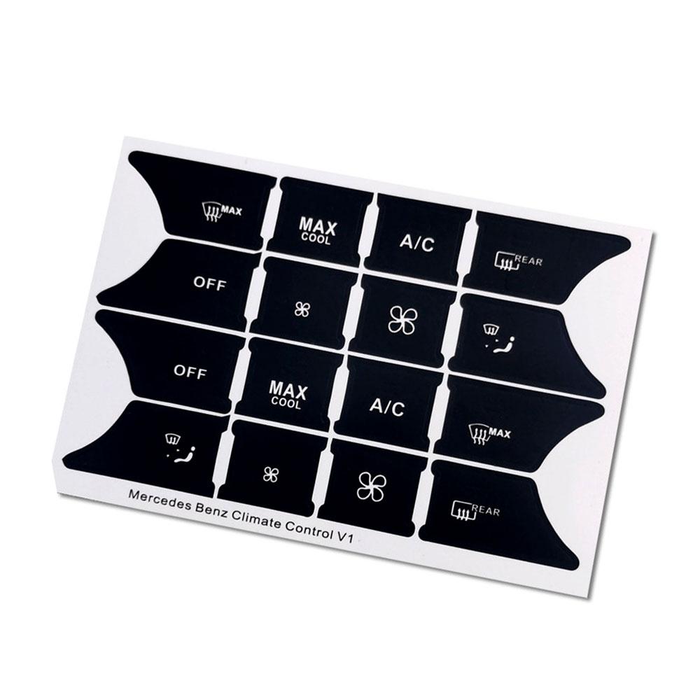Наклейка для ремонта кнопок автомобиля, матовые черные наклейки для Mercedes Benz GLK350 C Class CLS C218 SLK W172 W204 W207 W212