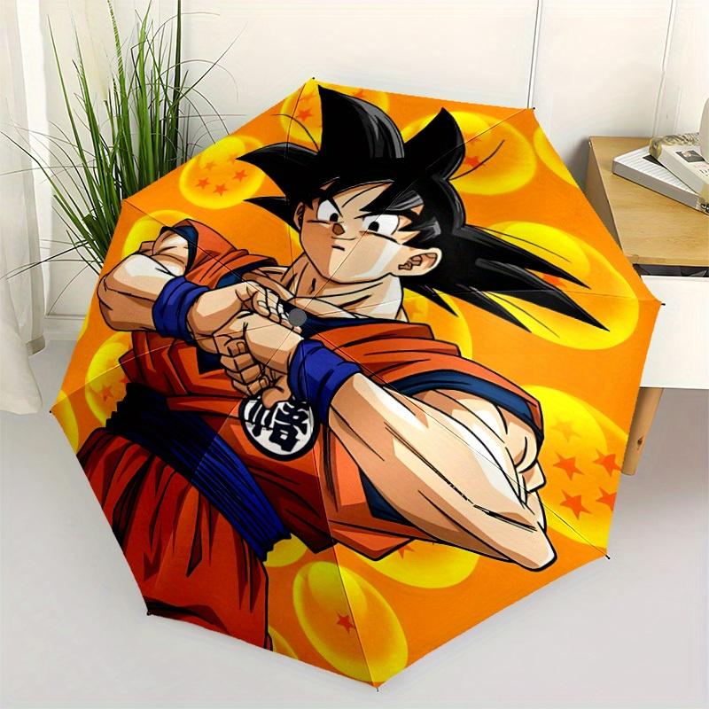 Goku DragonBallZ Self-Folding Umbrella, 8-Bone Compact Travel Umbrella, Durable Plastic And Iron Frame, Suitable For Outdoor And Daily Neces