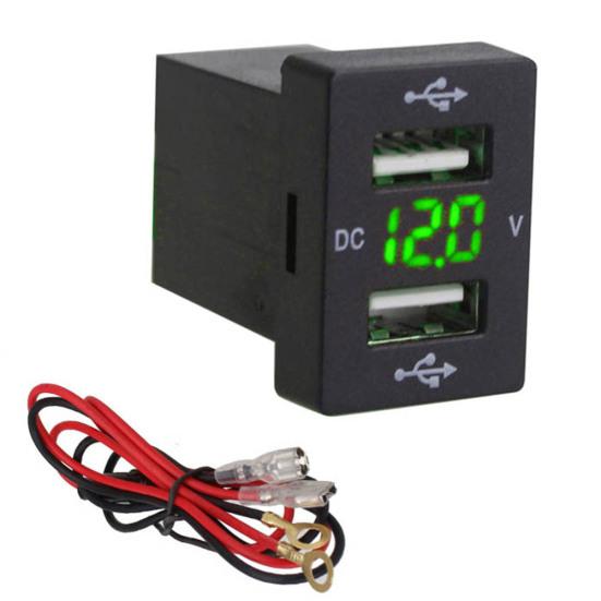 Двойные USB-порты, дисплей напряжения, быстрое автомобильное зарядное устройство для Toyota New Corolla Ralink