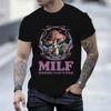 Summer Vintage Men's T-shirt Streetshirt MILF Mushrooms I'd-Like To Forage Funny Mushrooms T-shirt for Men Short Sleeve Clothing