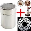 Chocolate Cocoa Shaker Powder Sifter Sprinkler Cappuccino Coffee Stencils Set
