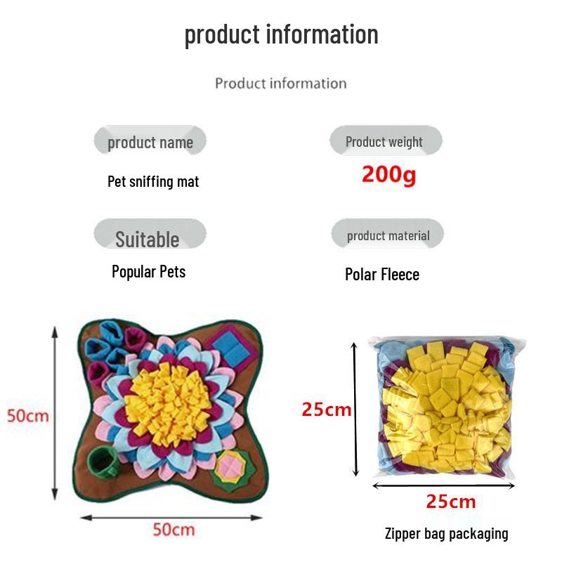 Pet Snuffle Mat: Fun, Interactive, Anti-Choke Toy for Cats & Dogs - Relieves Boredom with Hide and Seek Feeding Design