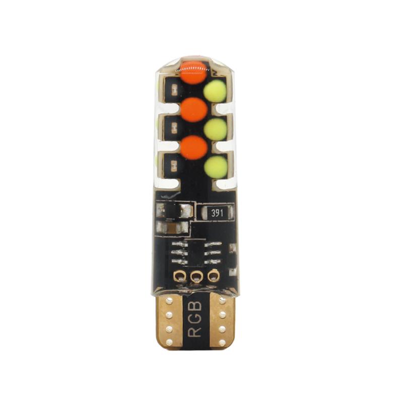 Led T10 Rgb Автомобильный габаритный фонарь 12 В Rgbw Cob Светодиодная лампа для чтения с автоматической атмосферной лампой с пультом дистанционного управления